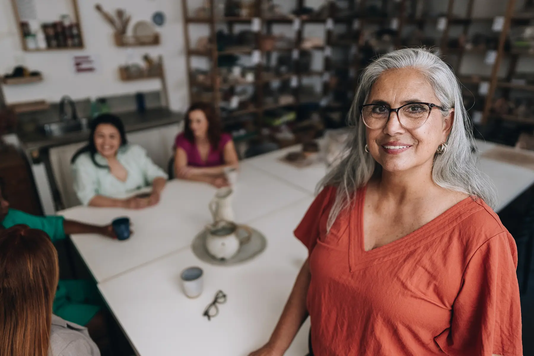art-class Woman standing in an art classroom